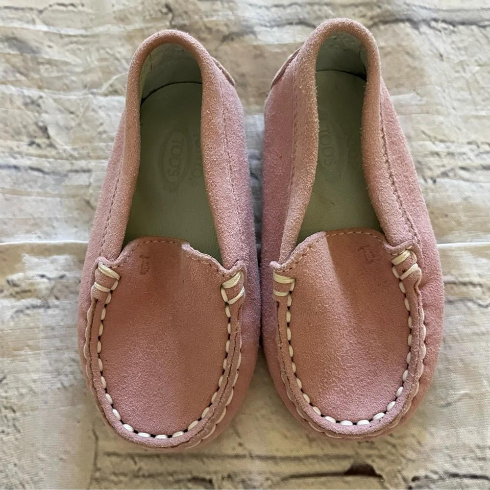 Baby Tod's Junior Pink Suede Loafers